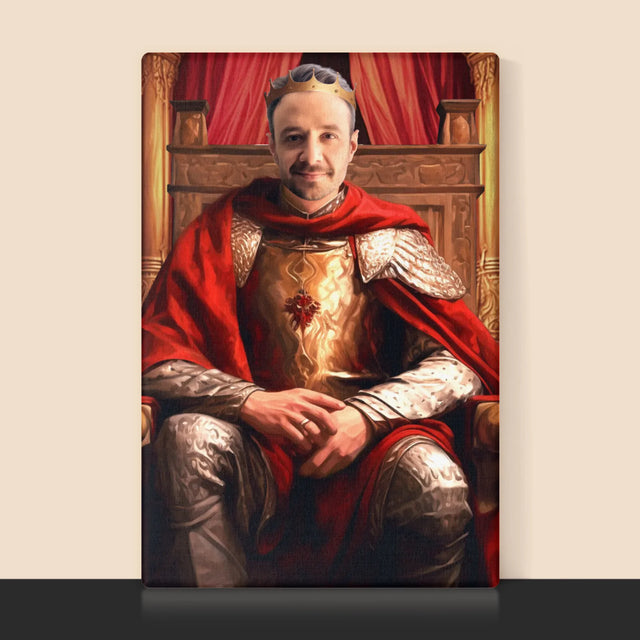 Královský Portrét: Král V Trůnním Sále: Královský Portrét - Tisk V Rámečku