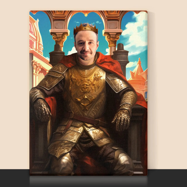 Královský Portrét: Král Na Trůnu: Královský Portrét - Tisk V Rámečku