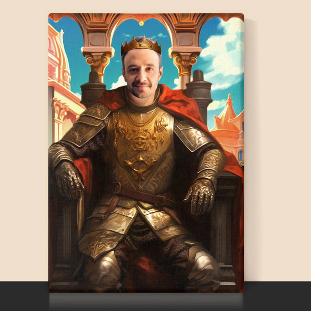 Královský Portrét: Král Na Trůnu: Královský Portrét - Tisk V Rámečku