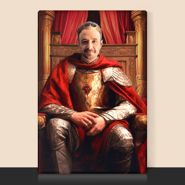 Královský Portrét: Král V Trůnním Sále: Královský Portrét - Tisk V Rámečku