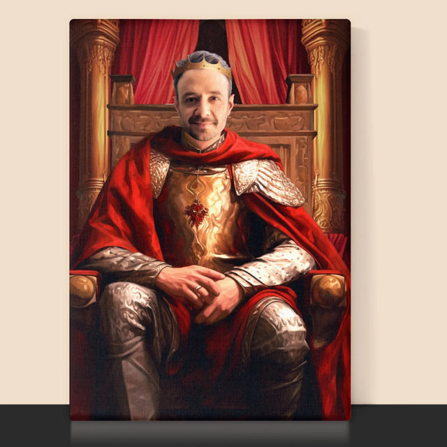 Královský Portrét: Král V Trůnním Sále: Královský Portrét - Tisk V Rámečku