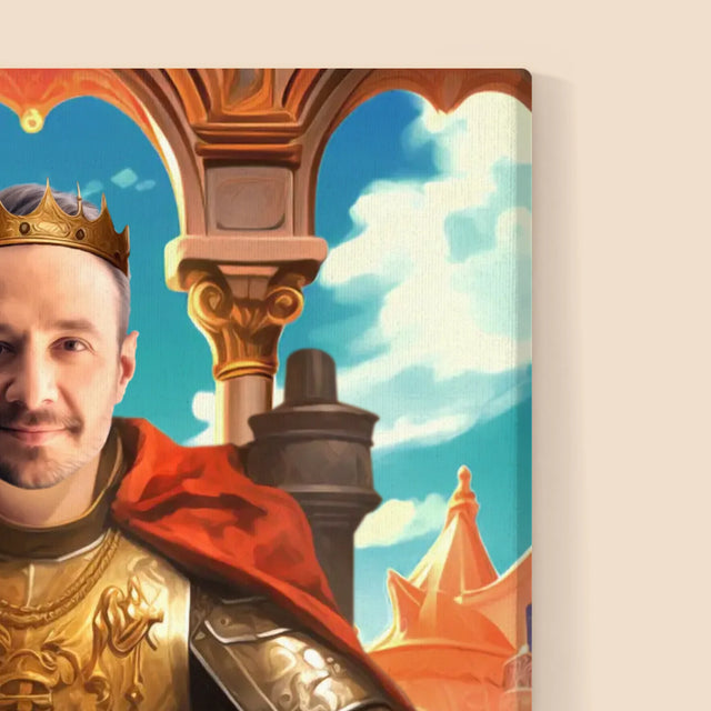 Královský Portrét: Král Na Trůnu: Královský Portrét - Tisk V Rámečku