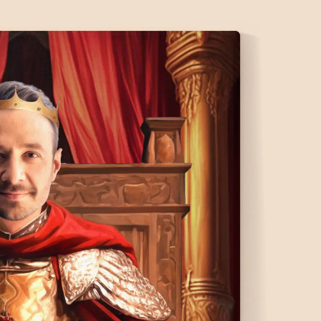 Královský Portrét: Král V Trůnním Sále: Královský Portrét - Tisk V Rámečku