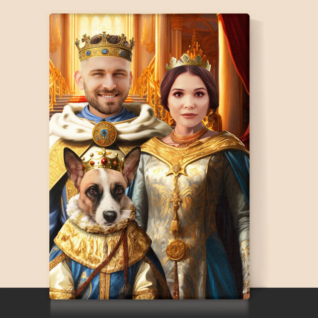 Královský Portrét: Vládci S Mazlíčkem: Královský Portrét - Tisk V Rámečku
