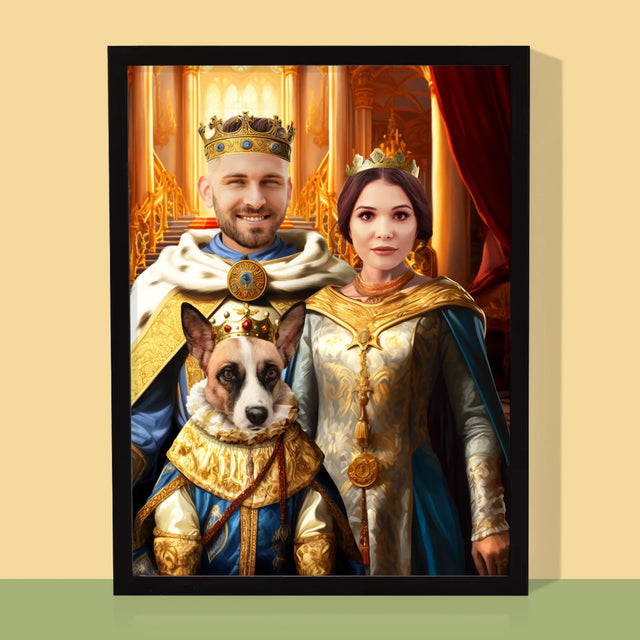 Královský Portrét: Vládci S Mazlíčkem: Královský Portrét - Tisk V Rámečku