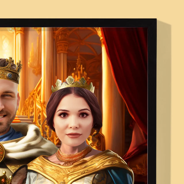 Královský Portrét: Vládci S Mazlíčkem: Královský Portrét - Tisk V Rámečku