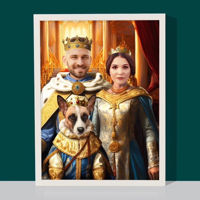 Královský Portrét: Vládci S Mazlíčkem: Královský Portrét - Tisk V Rámečku