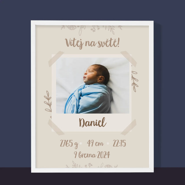 Údaje O Narození Ditěte: Rodný List Větvičky - Tisk V Rámečku