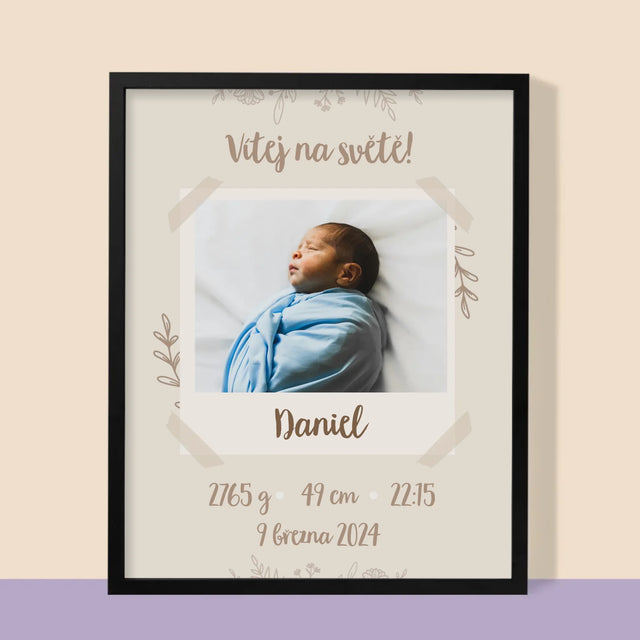 Údaje O Narození Ditěte: Rodný List Větvičky - Tisk V Rámečku