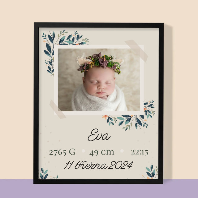 Údaje O Narození Ditěte: Údaje O Narození Květiny - Tisk V Rámečku