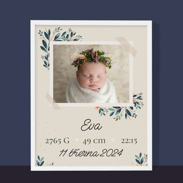 Údaje O Narození Ditěte: Údaje O Narození Květiny - Tisk V Rámečku