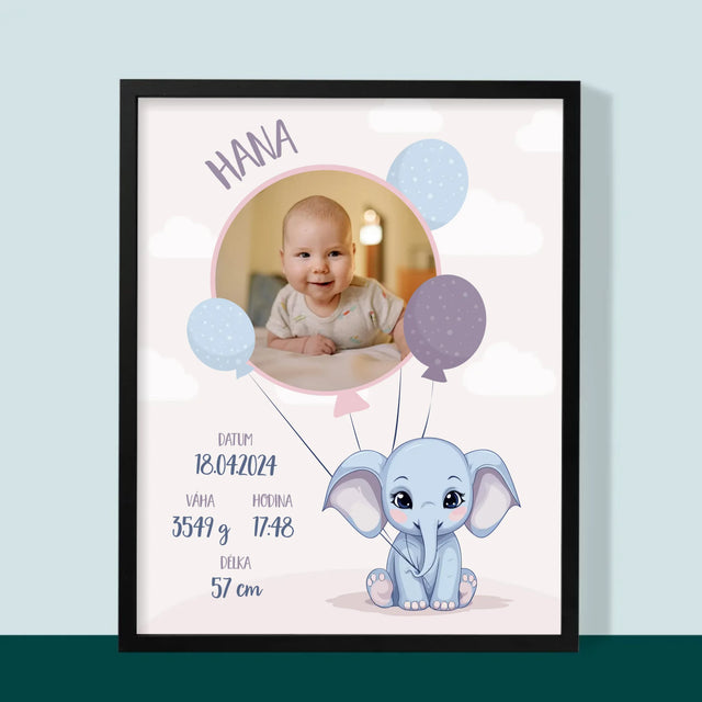 Údaje O Narození Ditěte: Údaje O Narození Slůně - Tisk V Rámečku