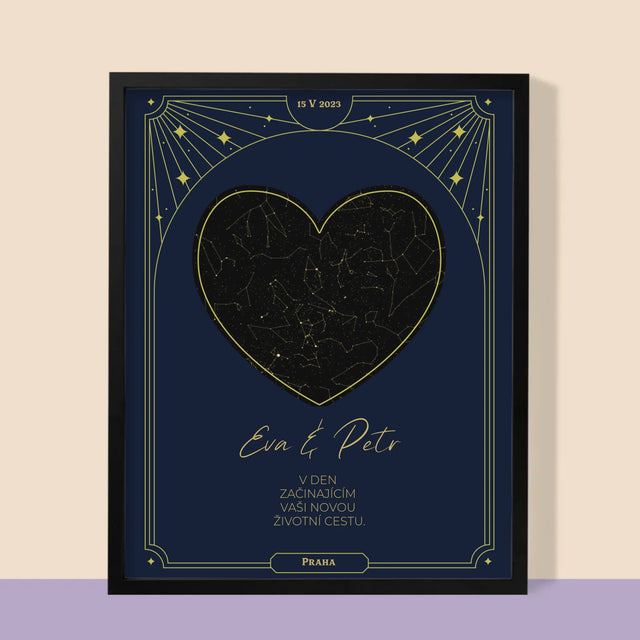 Hvězdná Mapa: Hvězdná Mapa: Nová Životní Cesta - Tisk V Rámečku