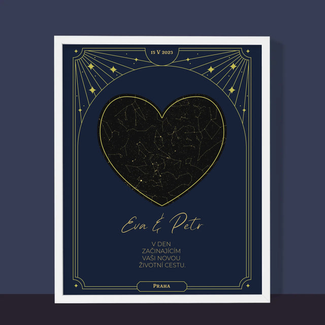 Hvězdná Mapa: Hvězdná Mapa: Nová Životní Cesta - Tisk V Rámečku