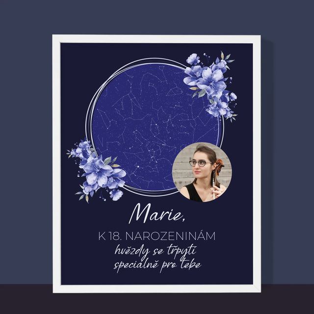 Hvězdná Mapa: Hvězdná Mapa: Hvězdy Se Třpytí - Tisk V Rámečku