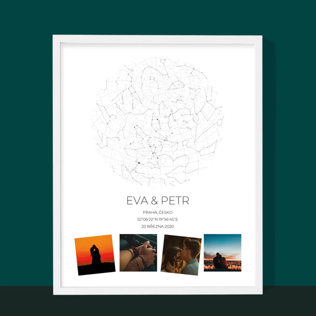 Hvězdná Mapa: Hvězdná Mapa: Naše Hvězdy Ve Světě - Tisk V Rámečku