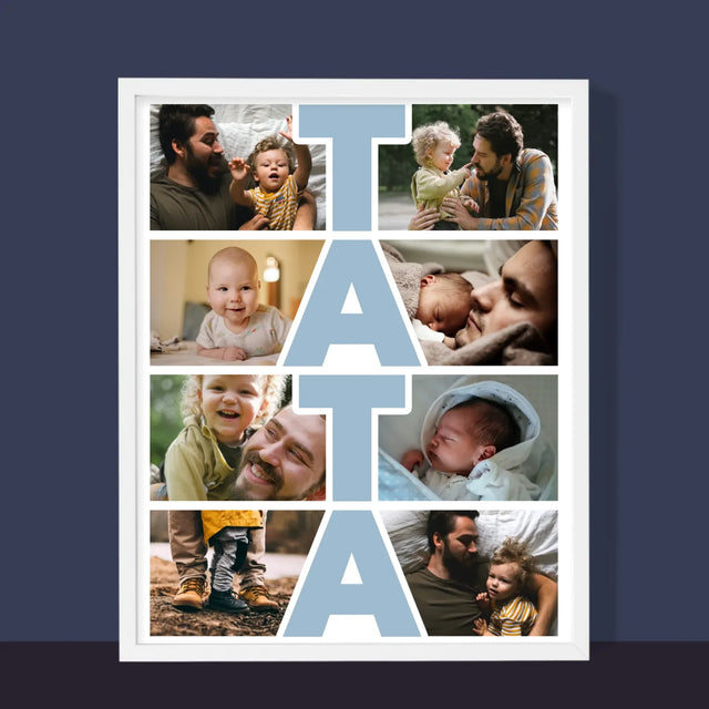 Fotokoláž: Nápis Táta - Tisk V Rámečku