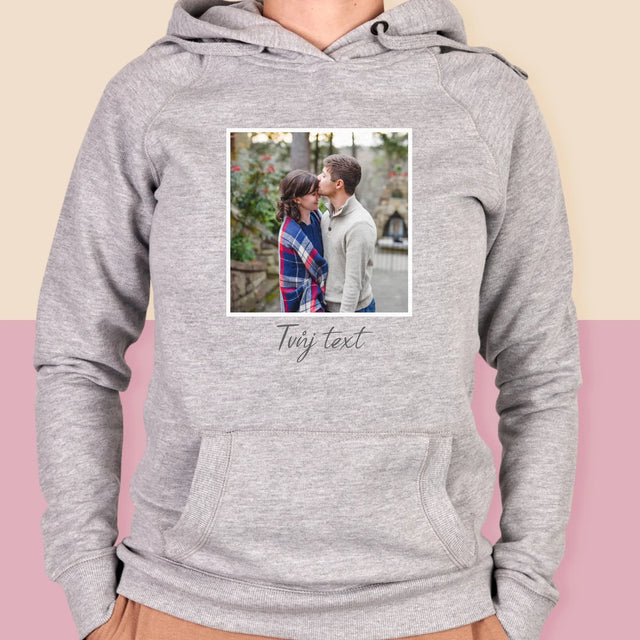 Fotka S Textem: Tvoje Fotka A Nápis - Dámská Mikina S Kapuci
