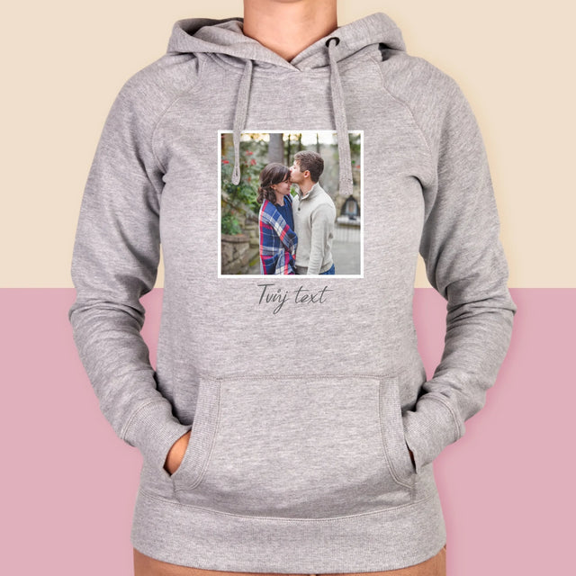 Fotka S Textem: Tvoje Fotka A Nápis - Dámská Mikina S Kapuci