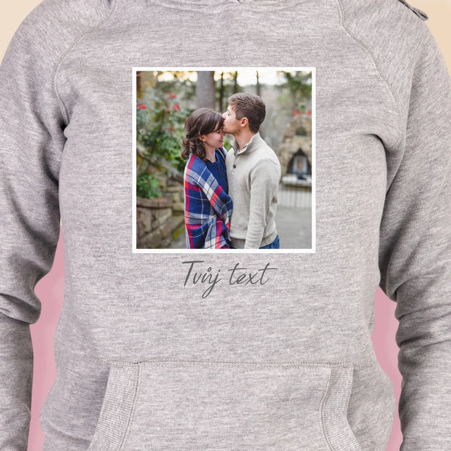 Fotka S Textem: Tvoje Fotka A Nápis - Dámská Mikina S Kapuci
