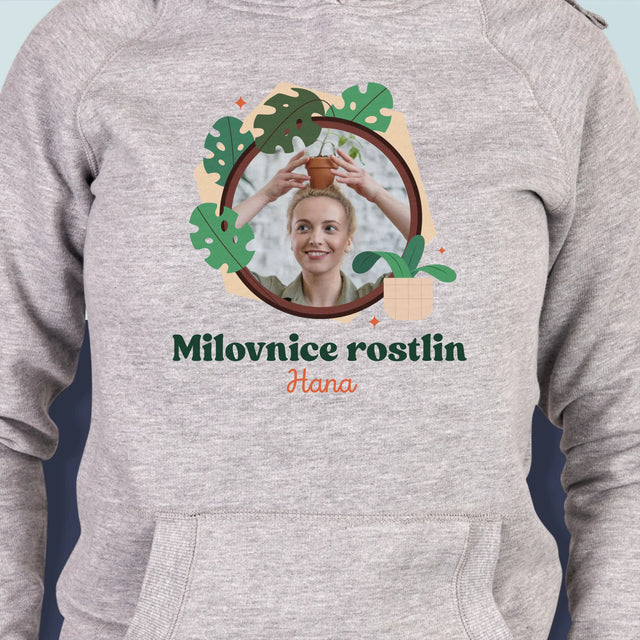 Fotka S Textem: Milovnice Rostlin - Dámská Mikina S Kapuci