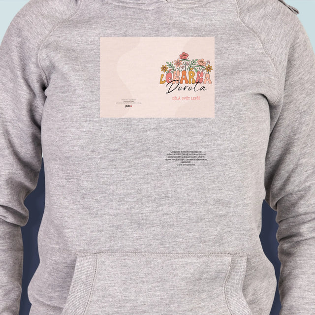 Jméno A Nápis: Lékařka - Dámská Mikina S Kapuci