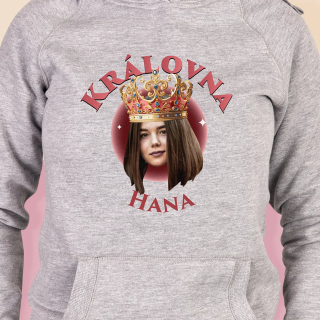 Fotka S Textem: Královna - Dámská Mikina S Kapuci