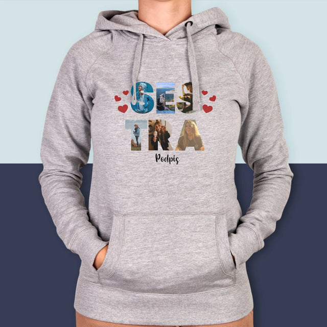 Slovo Z Fotek: Sestra Z Tvých Fotek - Dámská Mikina S Kapuci