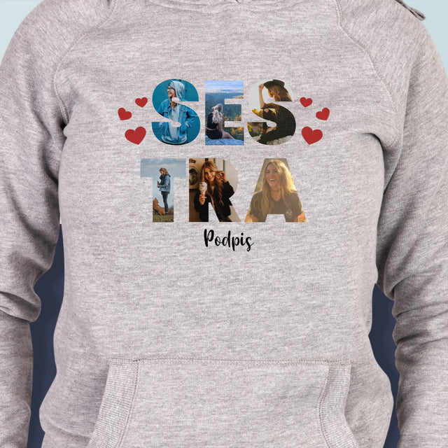 Slovo Z Fotek: Sestra Z Tvých Fotek - Dámská Mikina S Kapuci