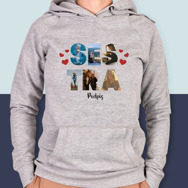 Slovo Z Fotek: Sestra Z Tvých Fotek - Dámská Mikina S Kapuci