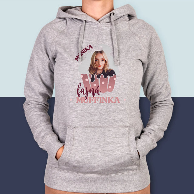 Fotka S Textem: Fajná Muffinka - Dámská Mikina S Kapuci
