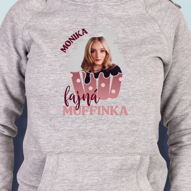 Fotka S Textem: Fajná Muffinka - Dámská Mikina S Kapuci