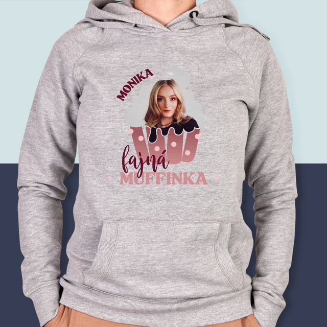 Fotka S Textem: Fajná Muffinka - Dámská Mikina S Kapuci