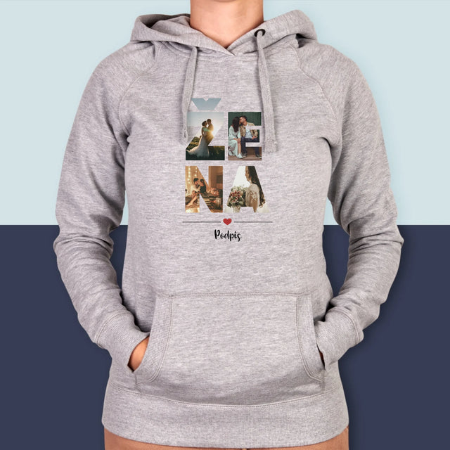 Slovo Z Fotek: Žena Z Vašich Fotek - Dámská Mikina S Kapuci