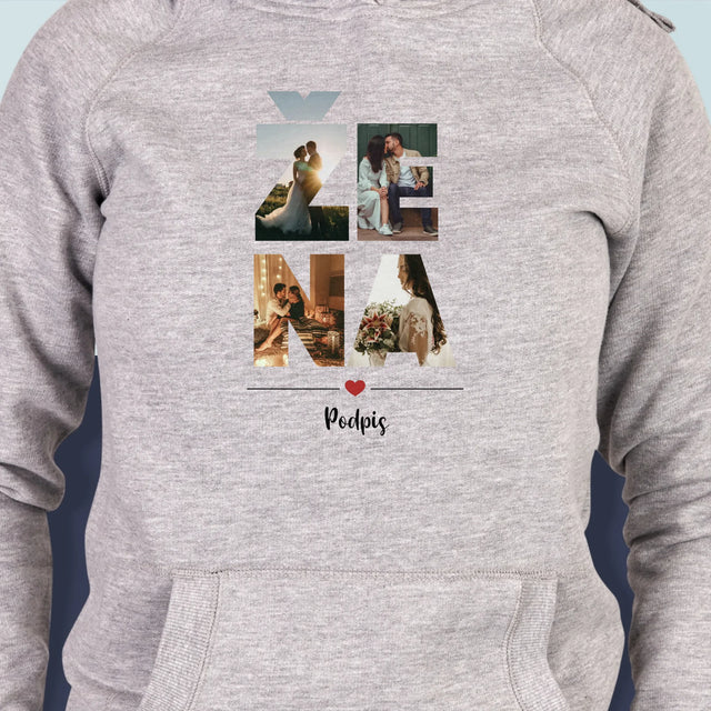 Slovo Z Fotek: Žena Z Vašich Fotek - Dámská Mikina S Kapuci