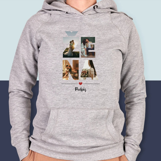 Slovo Z Fotek: Žena Z Vašich Fotek - Dámská Mikina S Kapuci