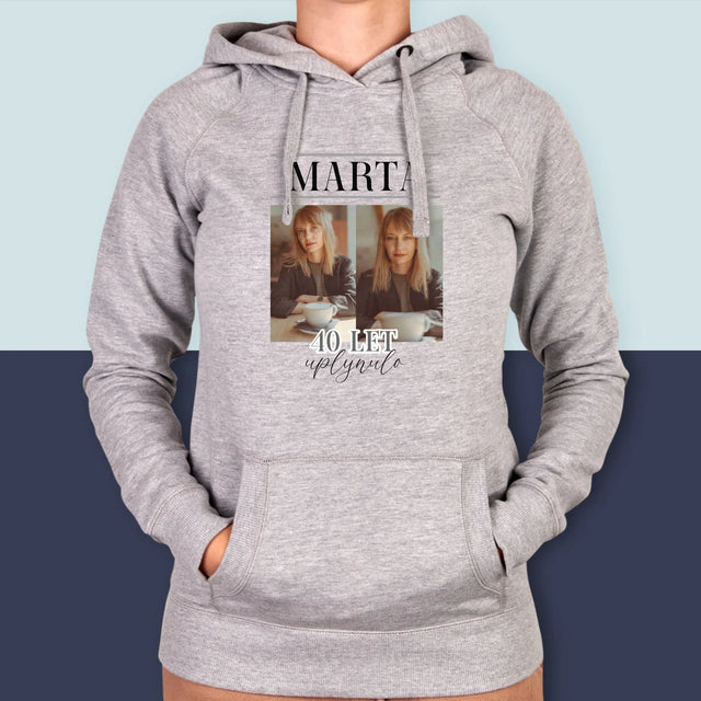 Fotokoláž: Uplynulo 40 Let - Dámská Mikina S Kapuci