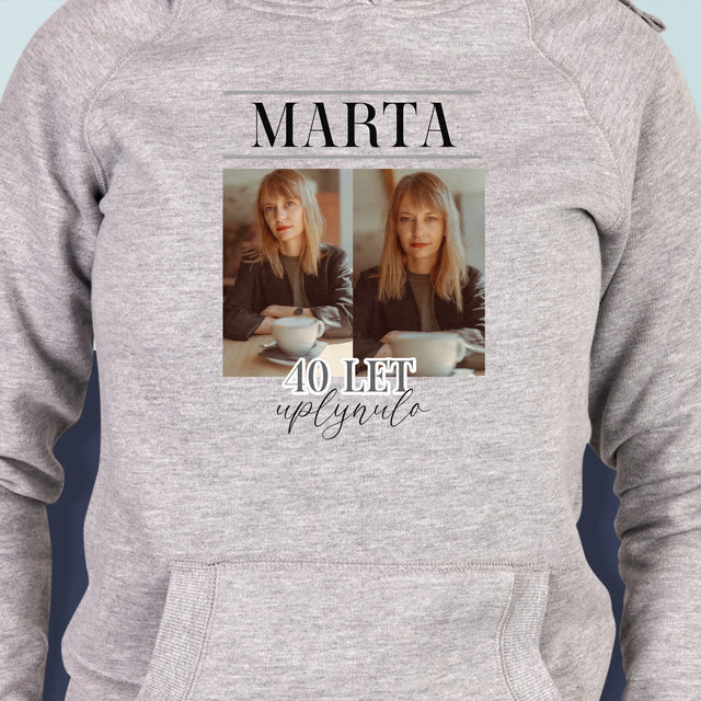 Fotokoláž: Uplynulo 40 Let - Dámská Mikina S Kapuci