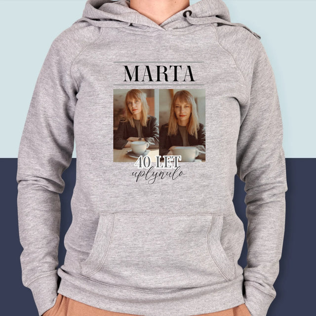 Fotokoláž: Uplynulo 40 Let - Dámská Mikina S Kapuci