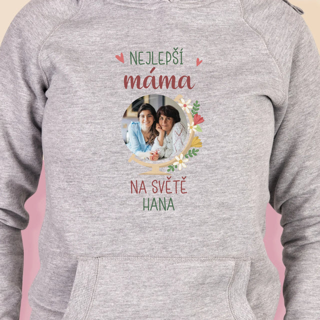 Fotka S Textem: Nejlepší Máma Svět - Dámská Mikina S Kapuci