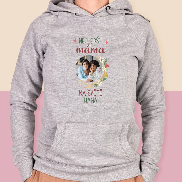 Fotka S Textem: Nejlepší Máma Svět - Dámská Mikina S Kapuci