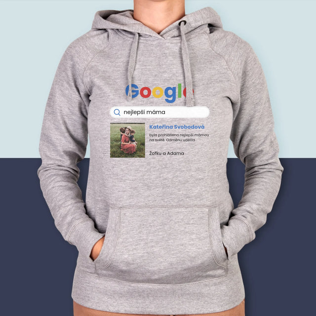 Fotka S Textem: Nejlepší Máma Výsledek Google - Dámská Mikina S Kapuci