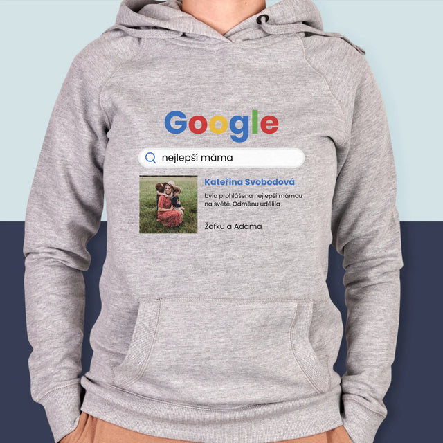 Fotka S Textem: Nejlepší Máma Výsledek Google - Dámská Mikina S Kapuci