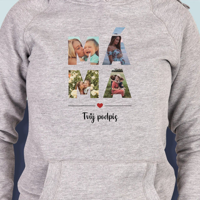 Slovo Z Fotek: Máma Z Tvých Fotek - Dámská Mikina S Kapuci