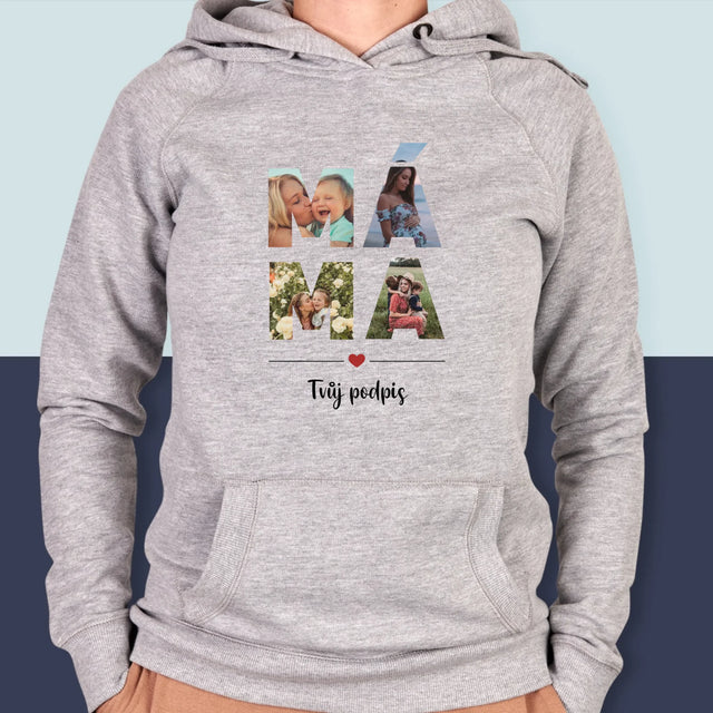 Slovo Z Fotek: Máma Z Tvých Fotek - Dámská Mikina S Kapuci