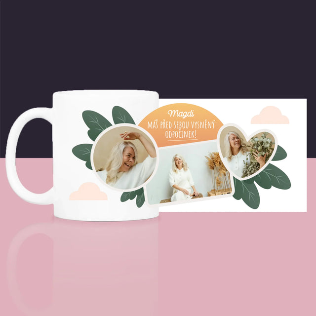 Fotokoláž: Vysněný Odpočinek - Dárková Sada S Hrnkem, Čajem A Sladkostmi