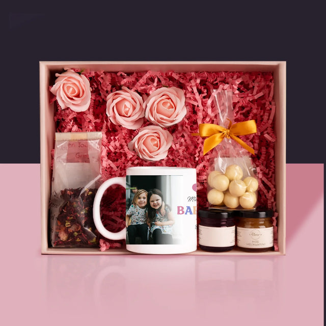Fotokoláž: Miluji Tě, Babi - Dárková Sada S Hrnkem, Čajem A Sladkostmi
