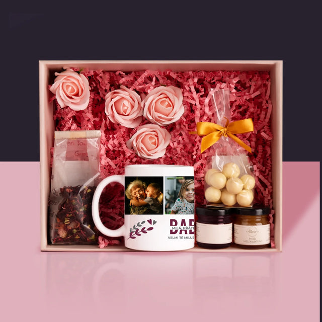 Fotokoláž: Babička - Dárková Sada S Hrnkem, Čajem A Sladkostmi