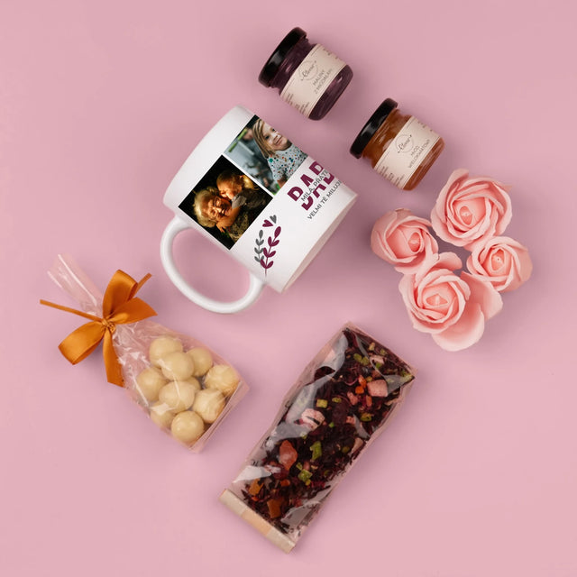 Fotokoláž: Babička - Dárková Sada S Hrnkem, Čajem A Sladkostmi