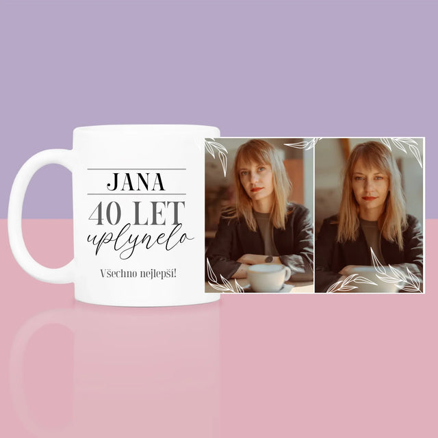 Fotokoláž: Uplynulo 40 Let - Dárková Sada S Hrnkem A Růžovým Spa